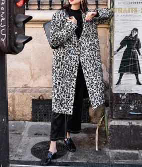 8GIRLS DESIGN WOOL MIX OVERCOAT IN LEOPARD