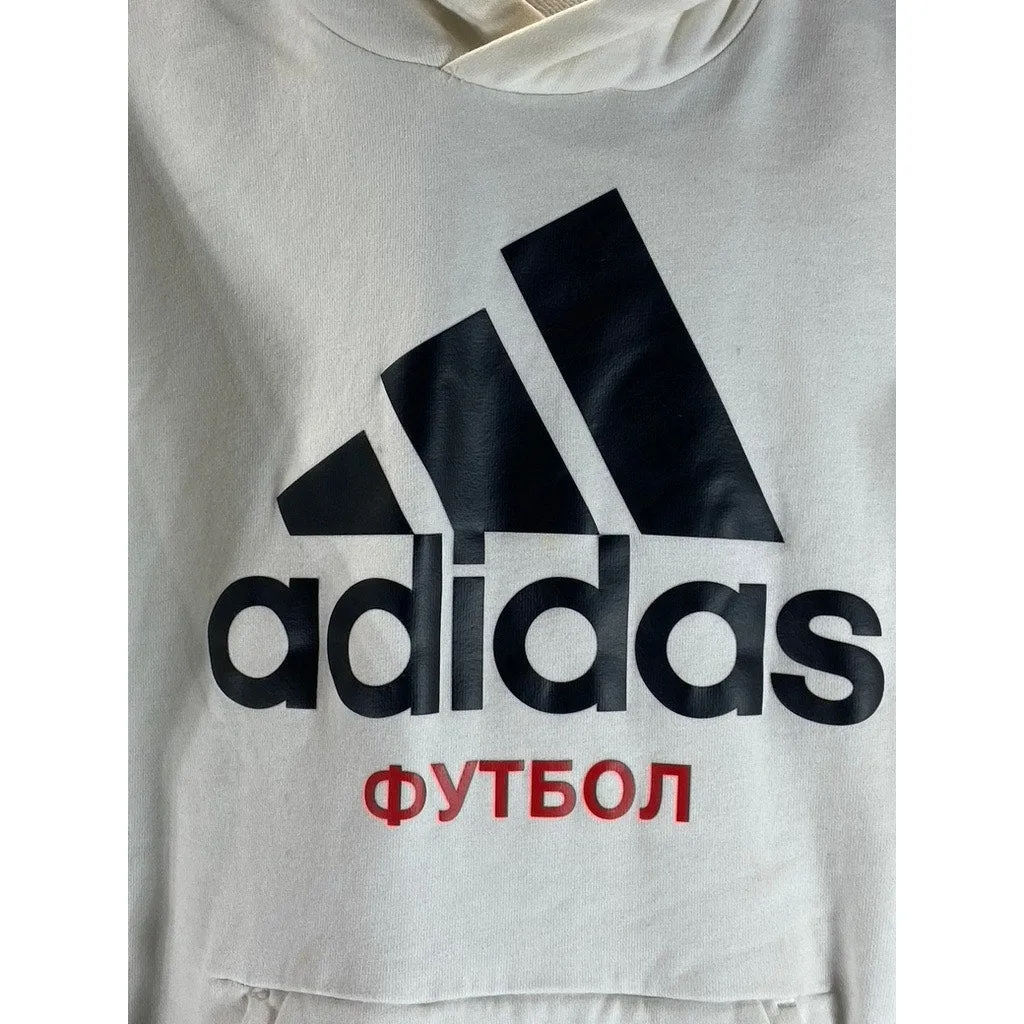 ADIDAS X Gosha Rubchinskiy Men's White Graphic Pullover Hoodie SZ M