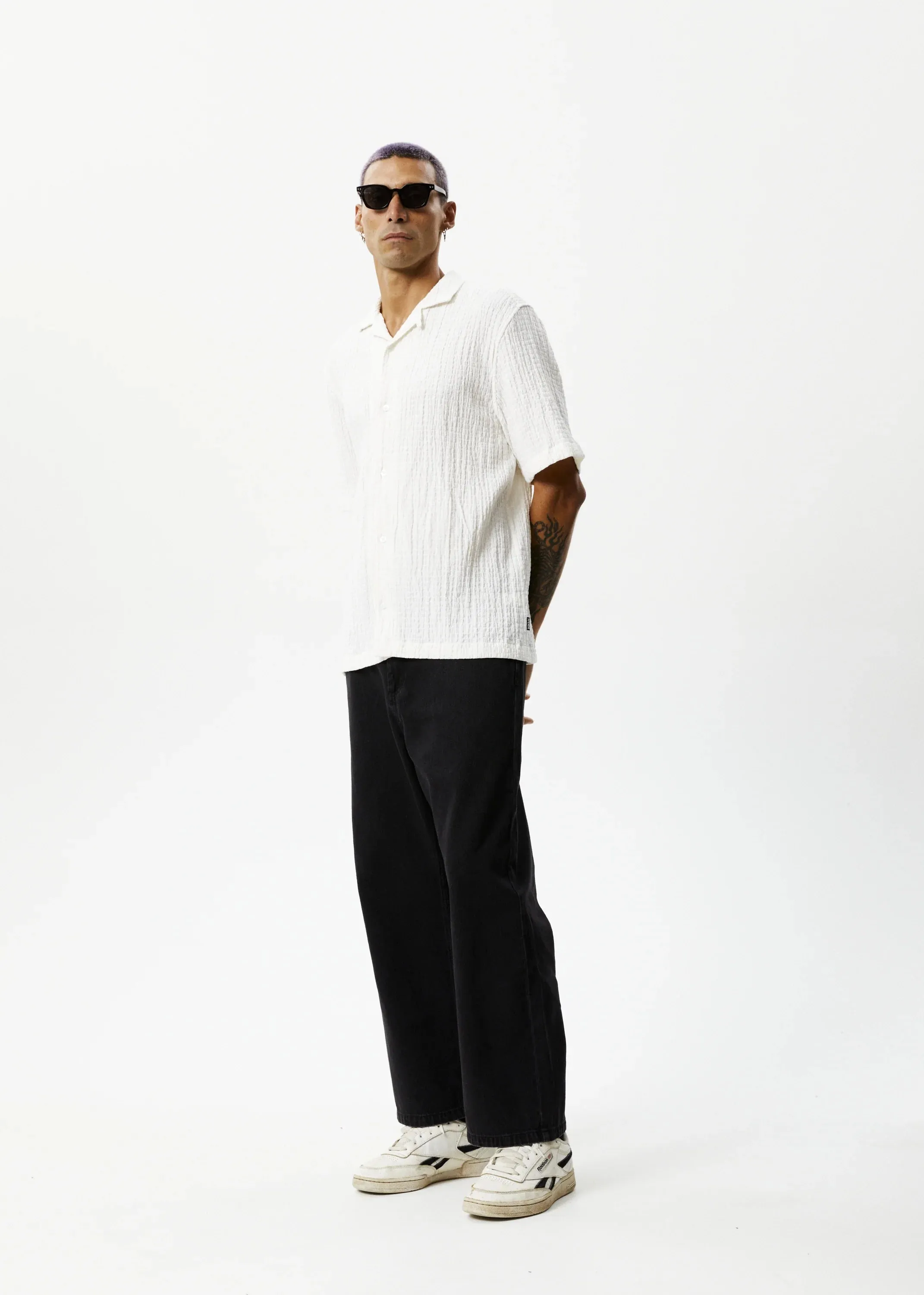 Afends Calm Cuban Short Sleeve Shirt - White