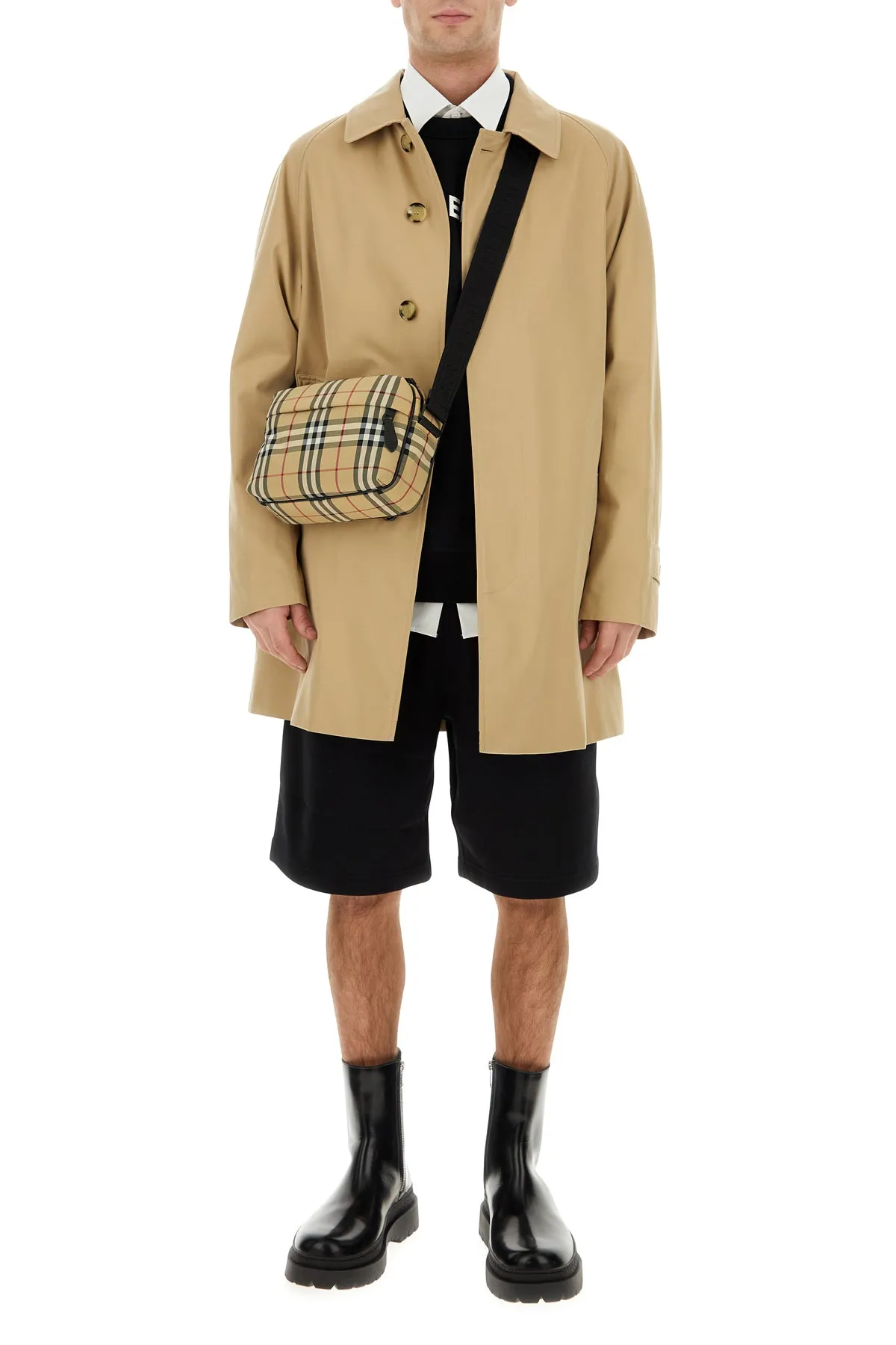 Beige gabardine overcoat