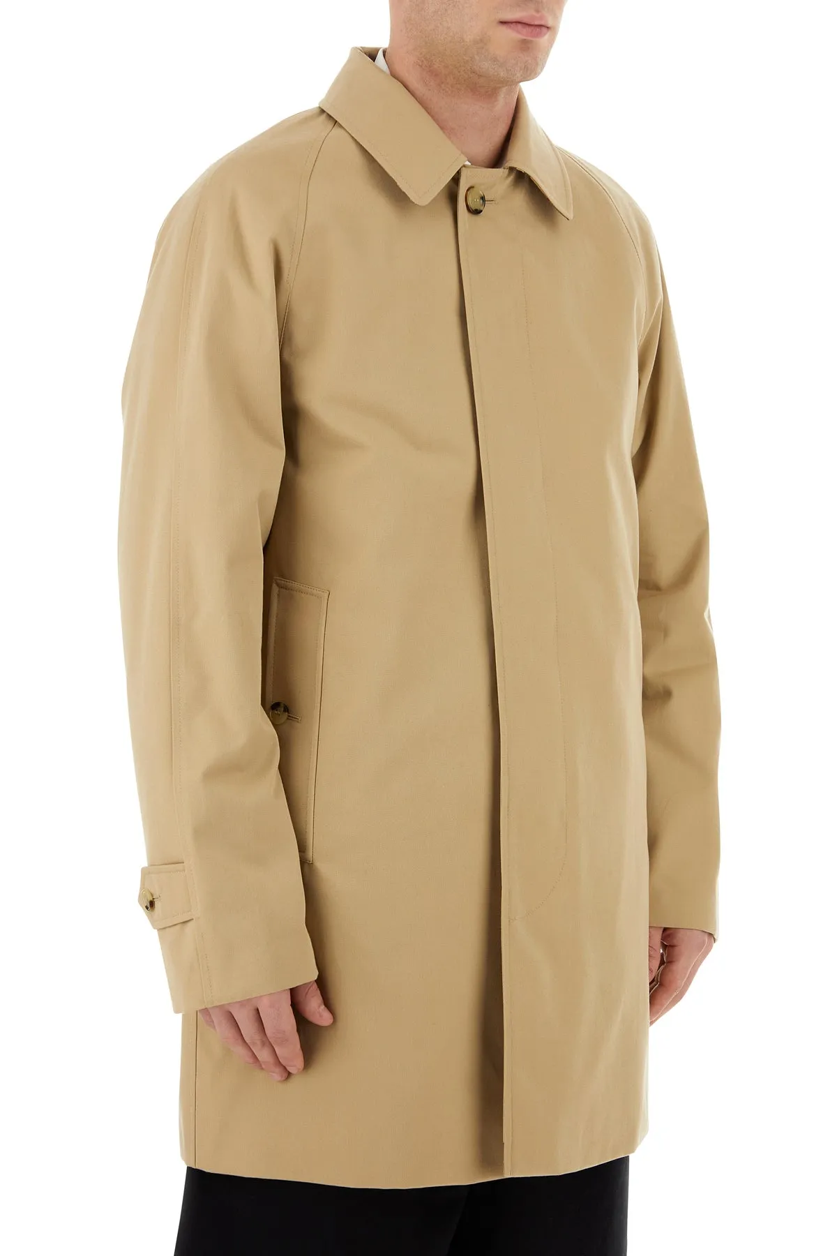Beige gabardine overcoat