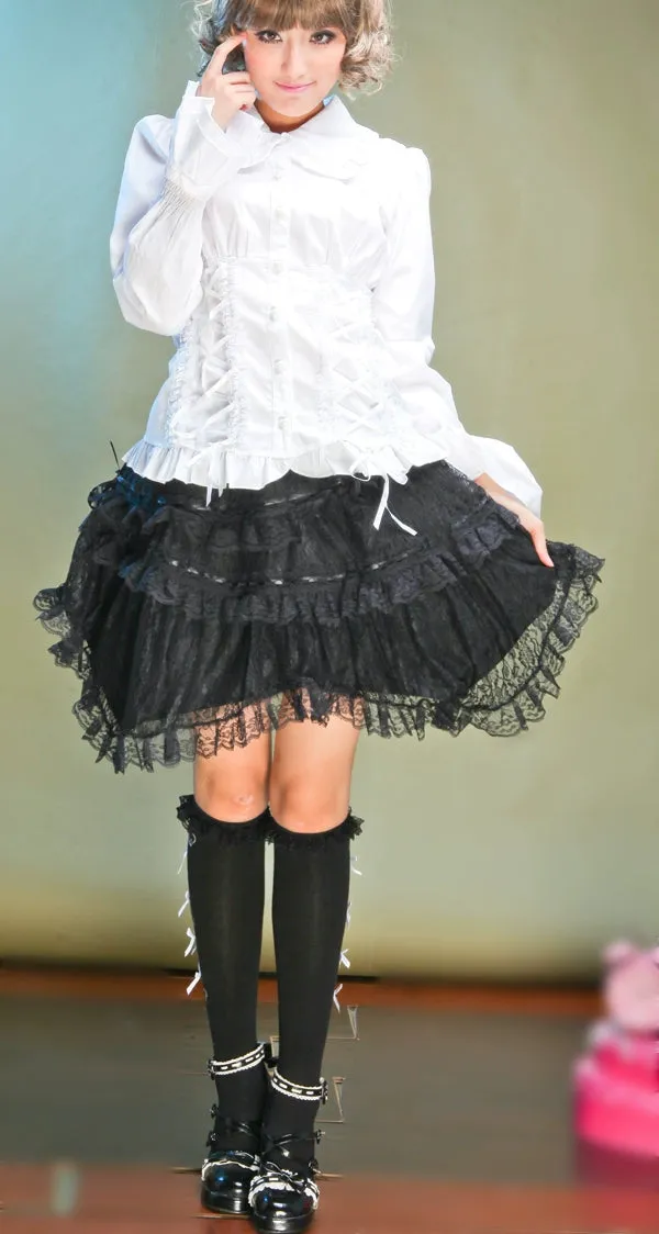(BFM)G.L.P~Rococo Lolita Skirt Irregular Lace Skirt
