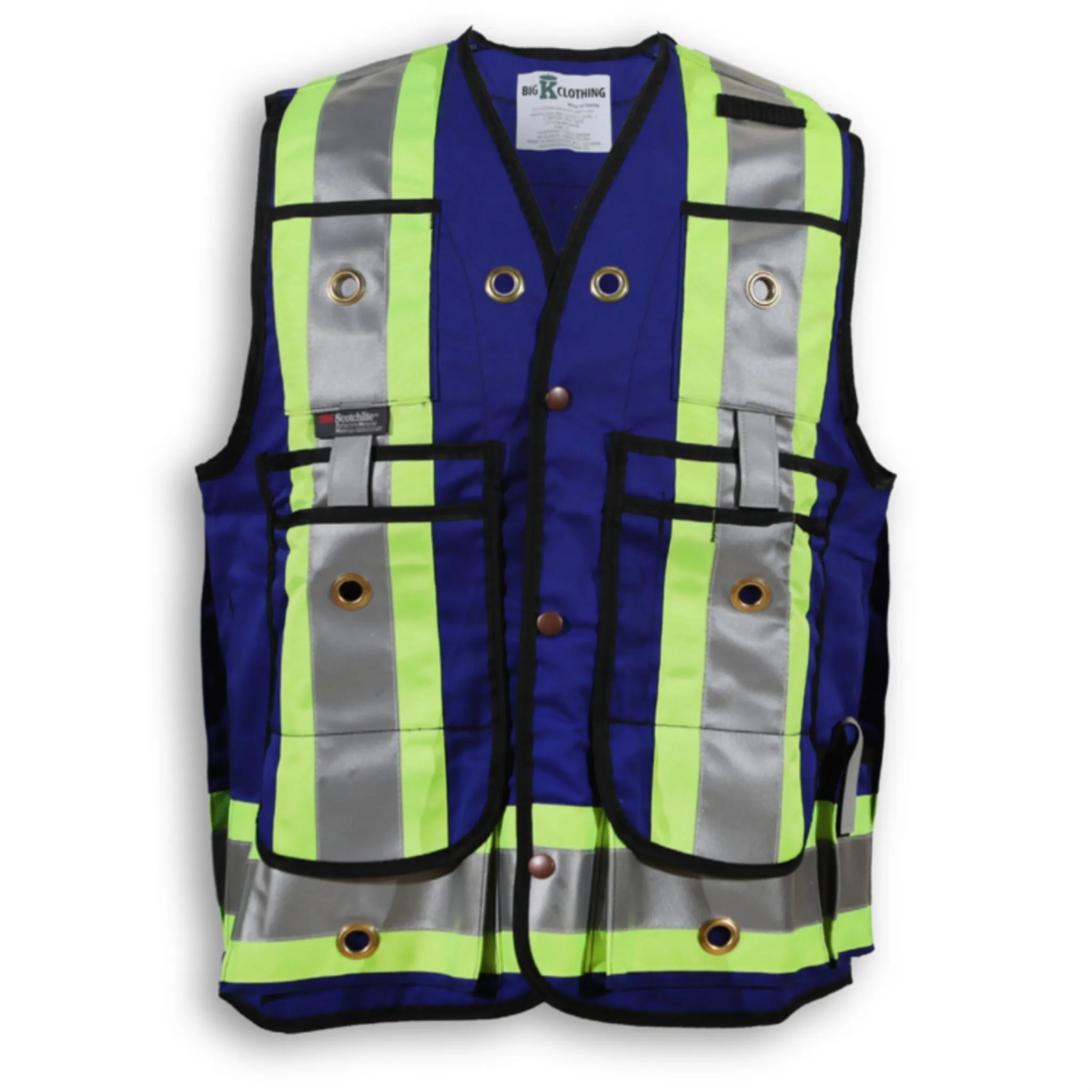Big K Men's Hi-Vis Surveyor Safety Vest CSA Approved Pocket King with 8 Pockets | 3M Reflective Tape | Durable & Comfortable | Sizes S-5XL