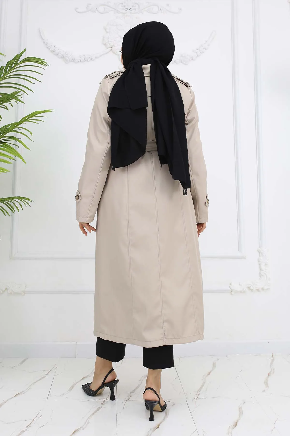 BNG Women Button Detailed Trench Coat Stone Color 1251 - Portland