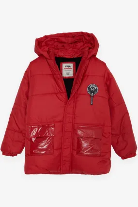 BRE Esso Mandolin Boys' Jacket with Zipper Hooded Logo 60 Years, Red - Teoloyucan