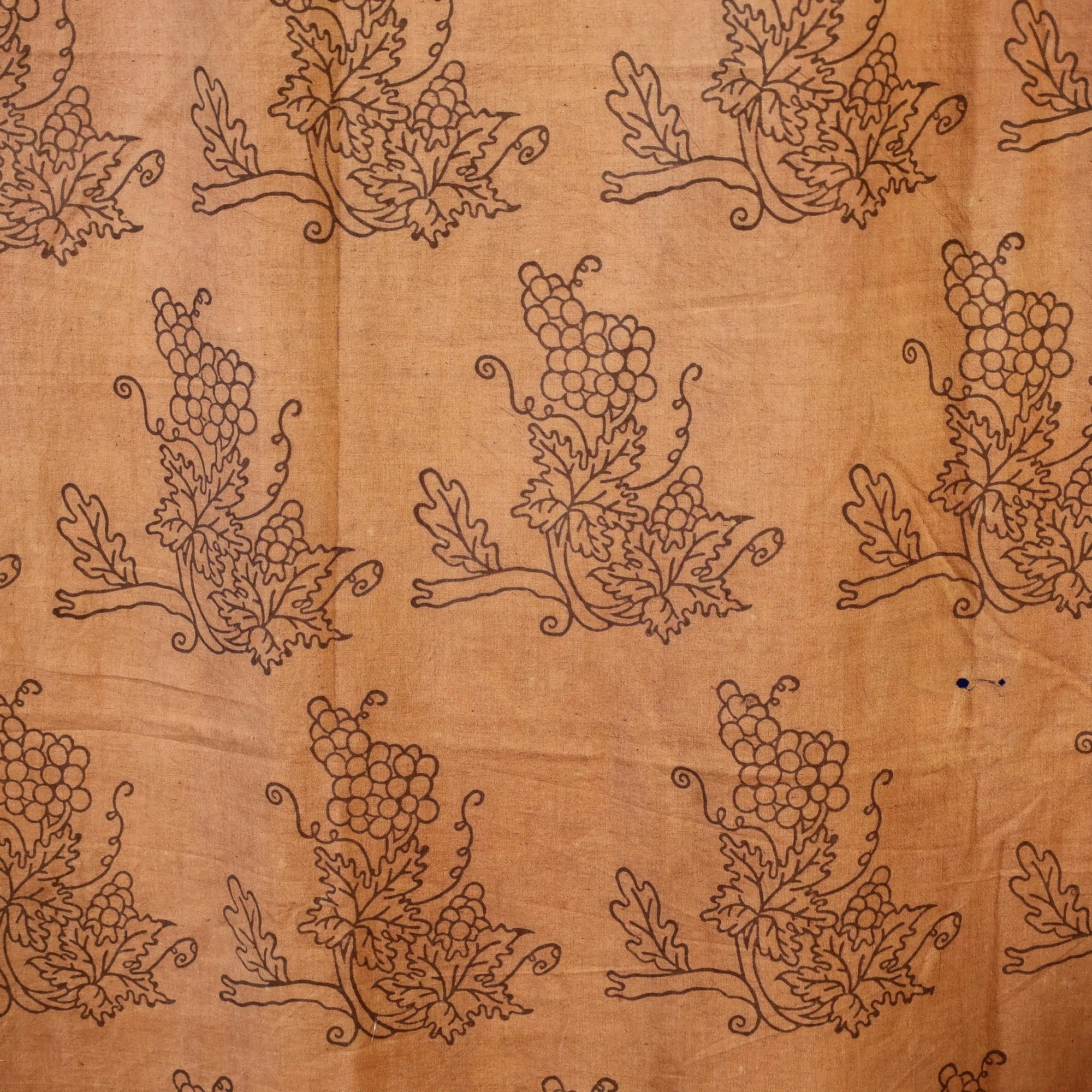 Brown - Double Layered Curtain with Kutch Block Prints