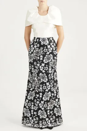 Cape-Sleeve Top & Sequin Mermaid Skirt