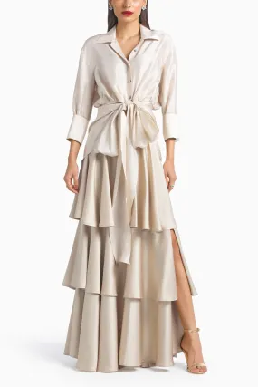 Champagne Tiered Skirt