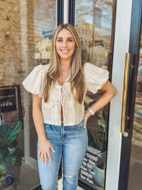 Crochet bubble vest top