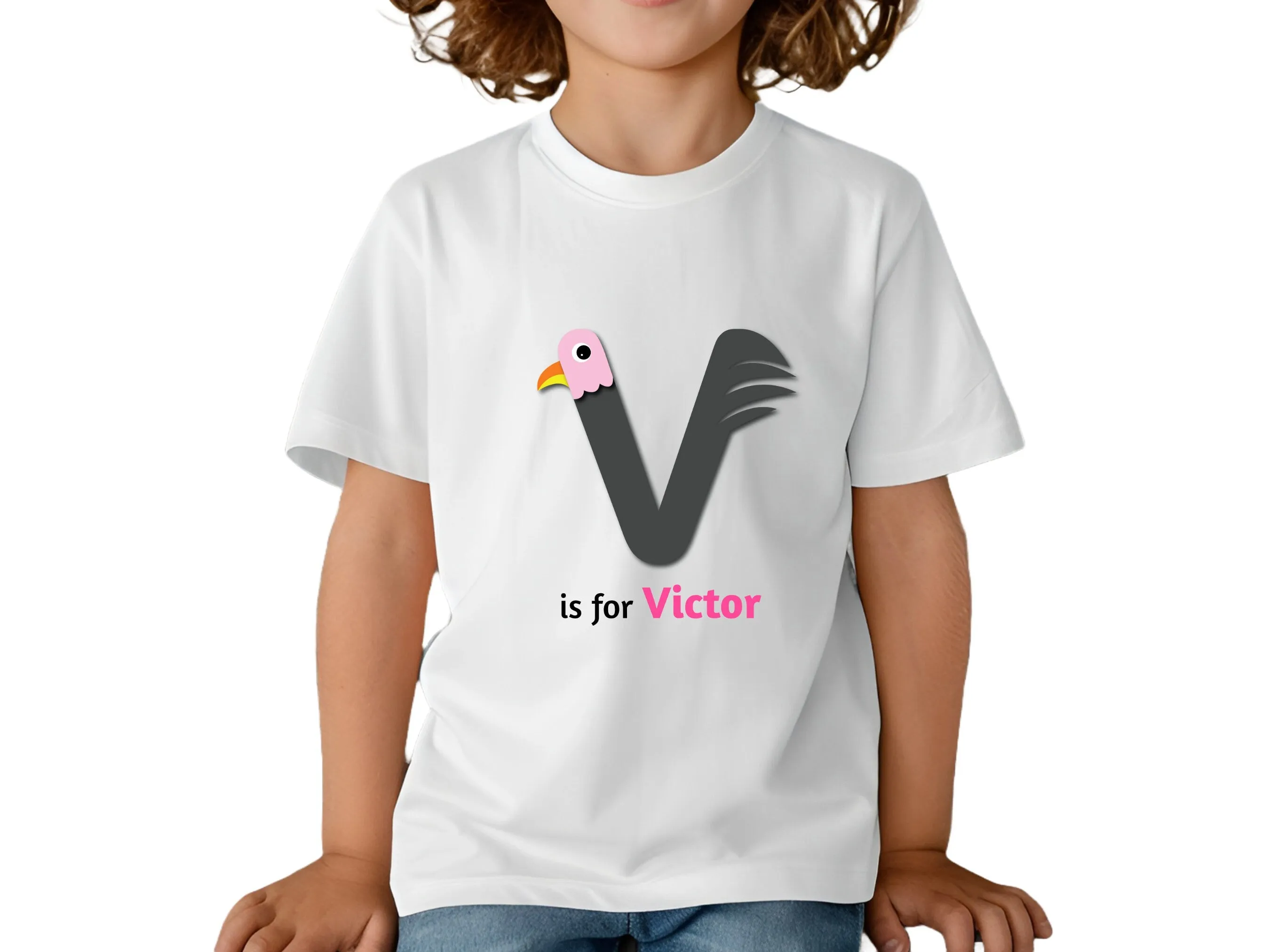 Custom Kids Tshirt Gift For Toddler Girls with Initials V On Shirt Gift For Kids