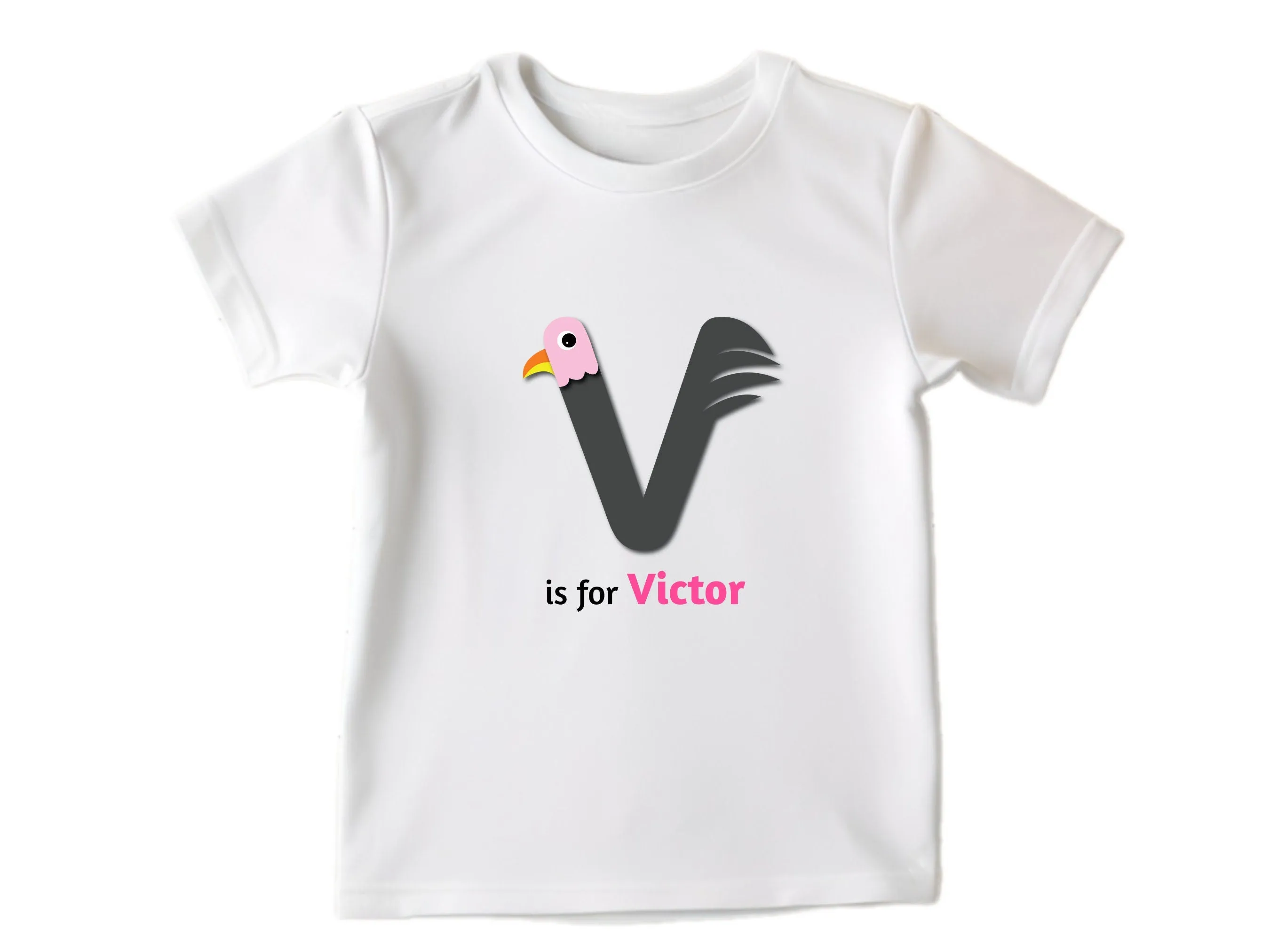 Custom Kids Tshirt Gift For Toddler Girls with Initials V On Shirt Gift For Kids