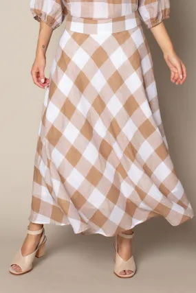 Echelon Skirt in Caramello Check