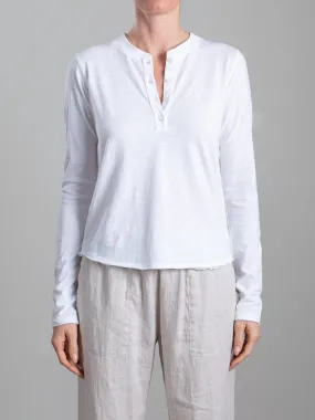 Ethan Henley in Supima Slub - White