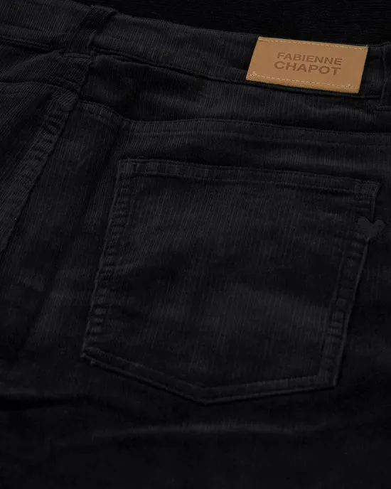 Eva Flare Trousers Black Corduroy