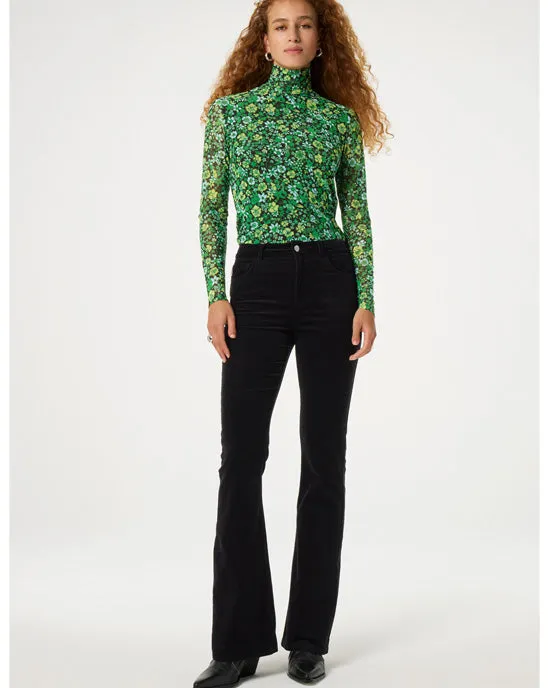 Eva Flare Trousers Black Corduroy