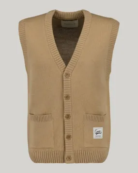 Gant Apparel Mens WOOL BUTTON VEST 269/CARAMEL BEIGE
