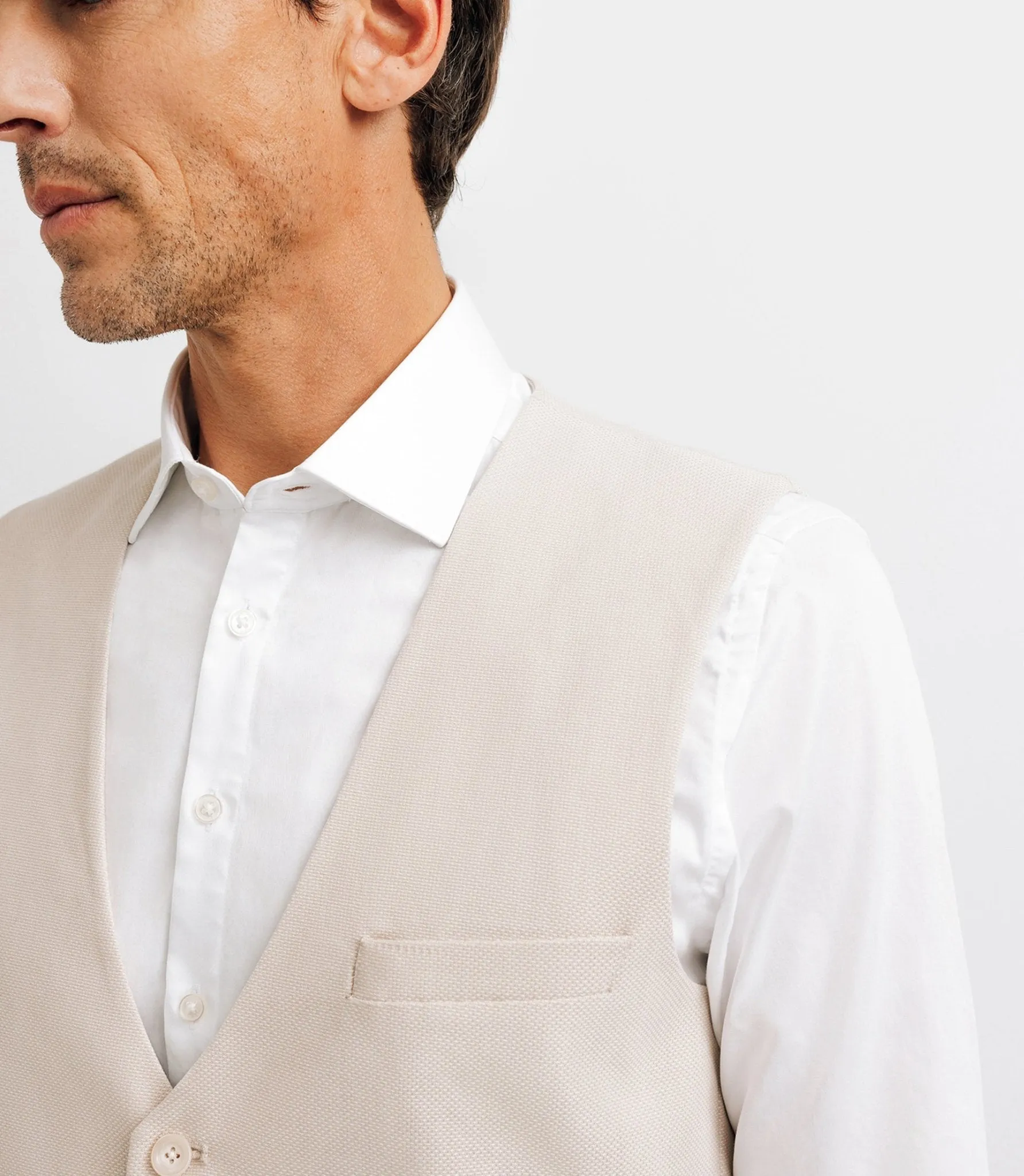 Gilet casual armuré écru