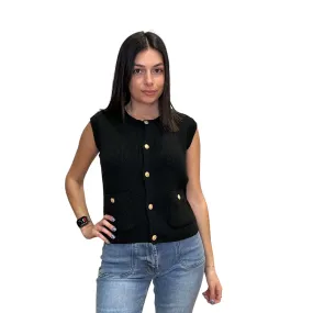 Gold Button Sweater Vest