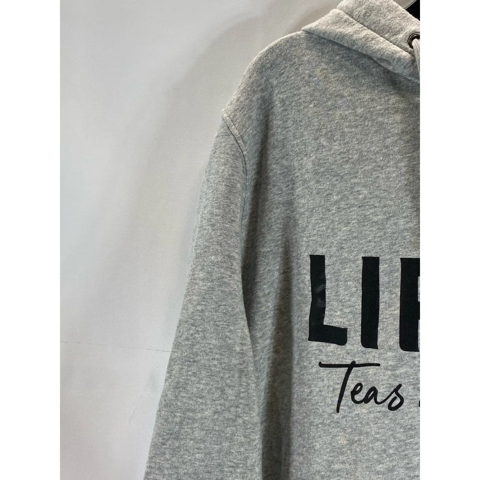 GOODFELLOW & CO Men's Light Gray Lipton Graphic Regular-Fit Pullover Hoodie SZ L