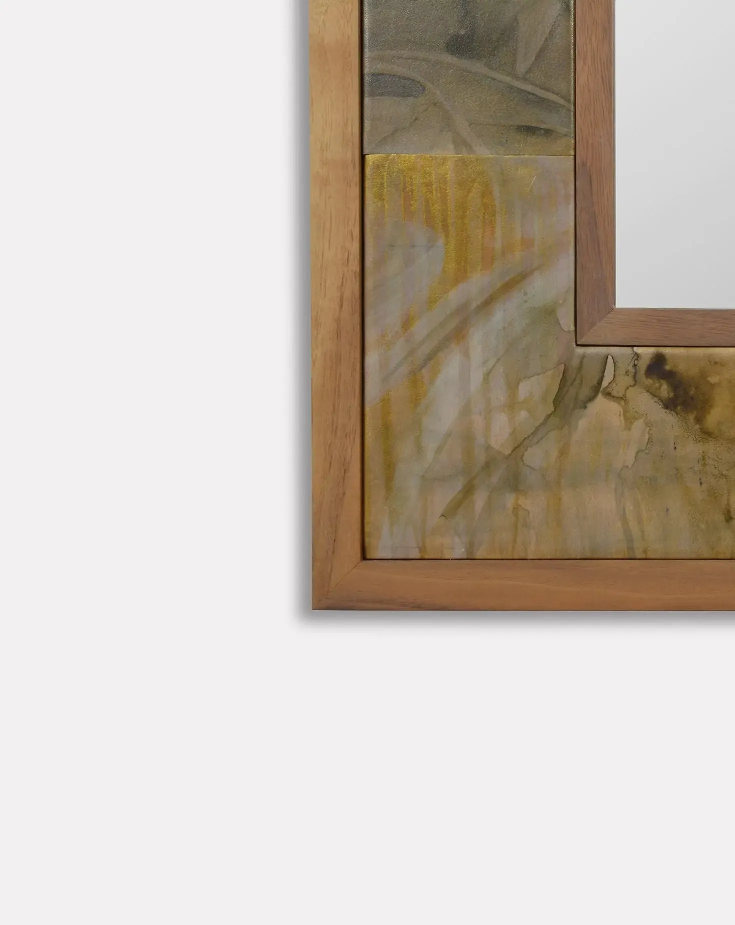 Grandeur Leather Marquetry Mirror