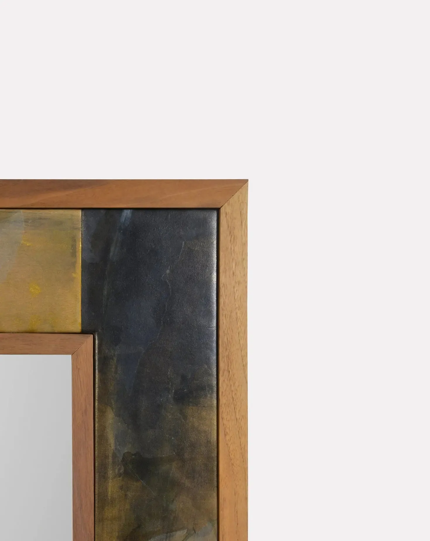 Grandeur Leather Marquetry Mirror
