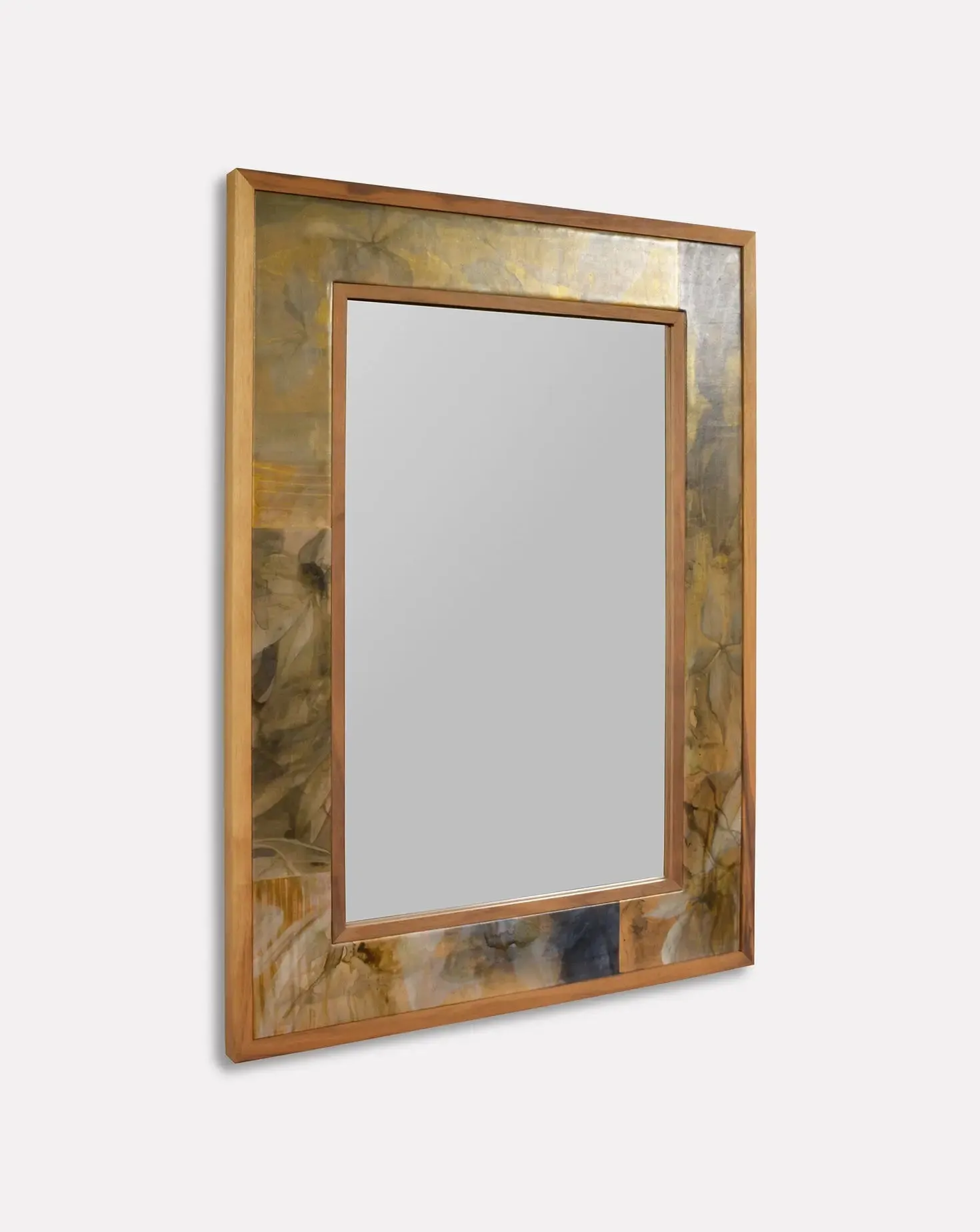 Grandeur Leather Marquetry Mirror