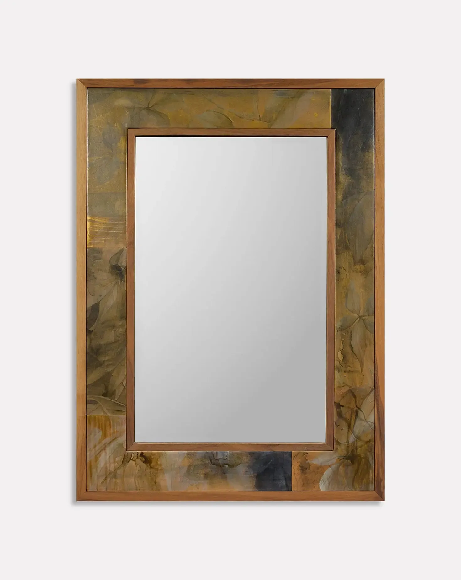 Grandeur Leather Marquetry Mirror