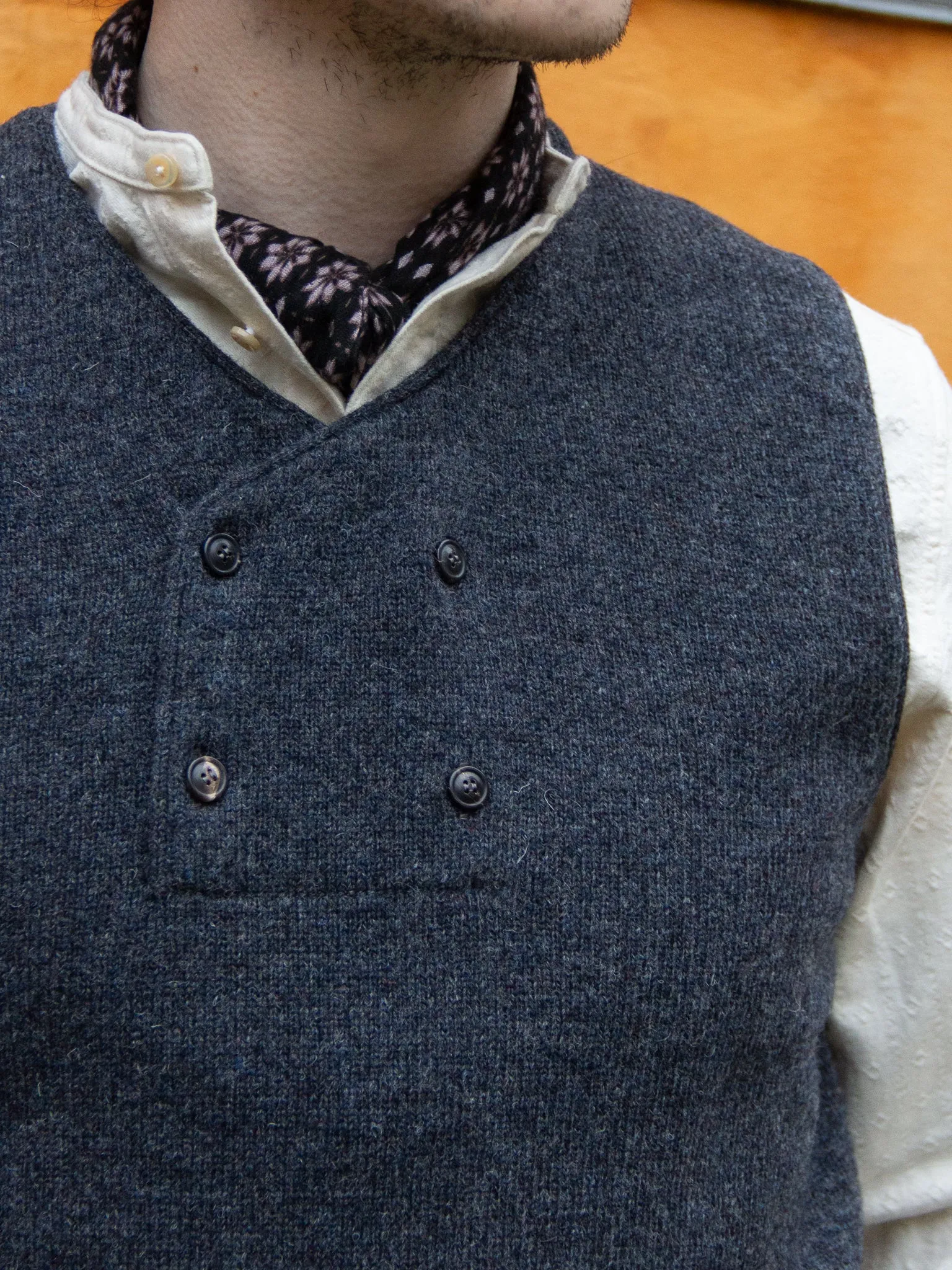 GRP x Max Rohr, 4-Buttons Vest, Dark Grey
