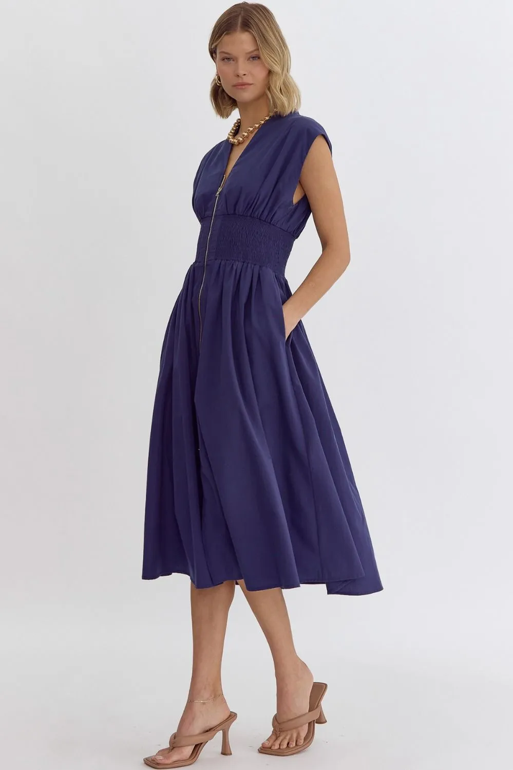 Hear Me Out Midi Zipper Dress