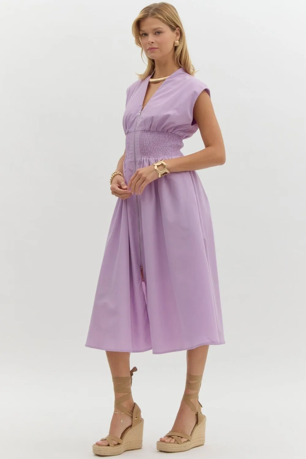 Hear Me Out Midi Zipper Dress