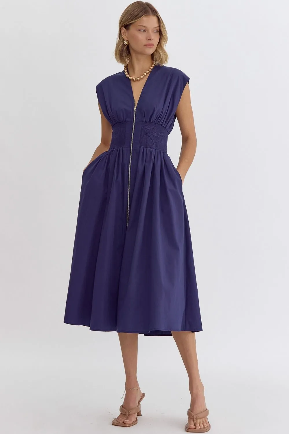 Hear Me Out Midi Zipper Dress