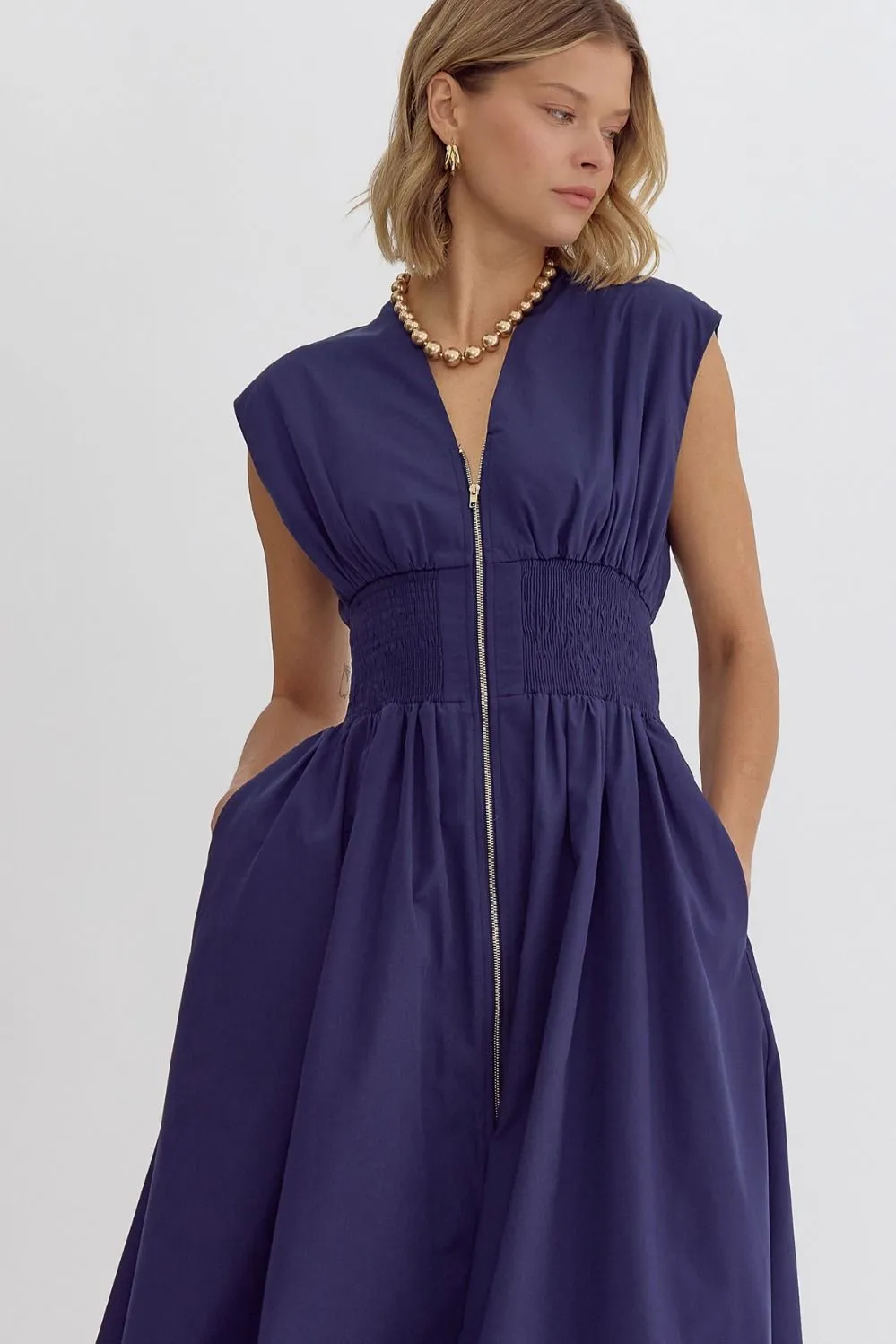 Hear Me Out Midi Zipper Dress