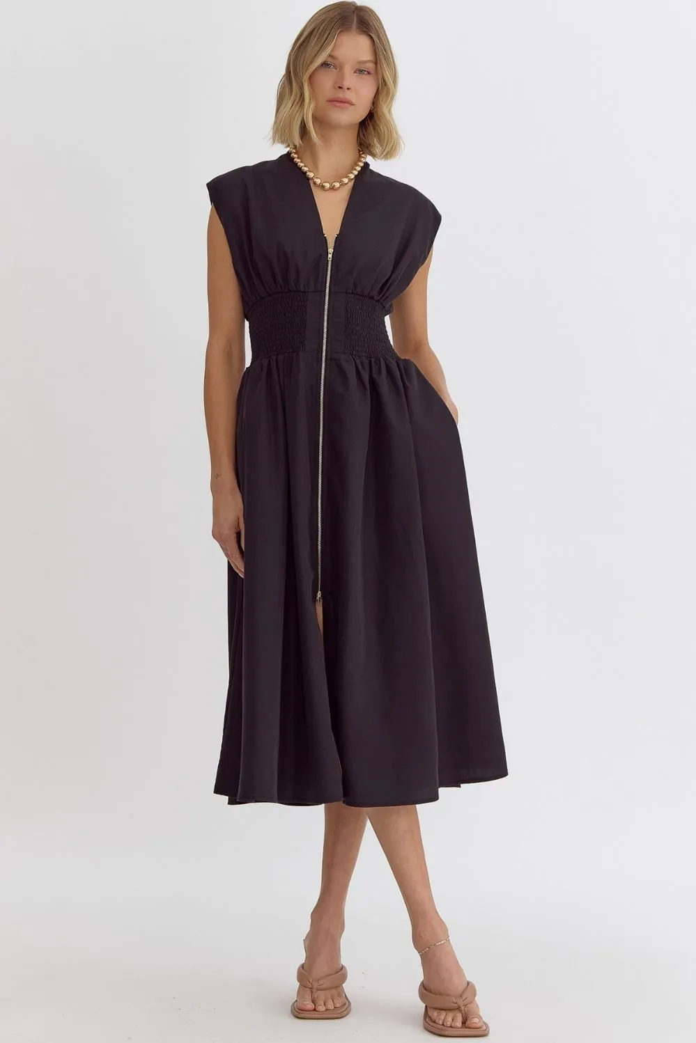Hear Me Out Midi Zipper Dress