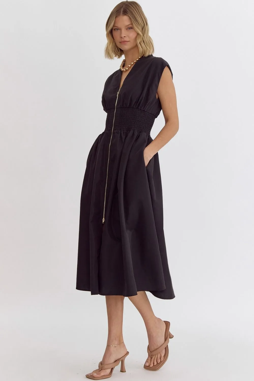 Hear Me Out Midi Zipper Dress