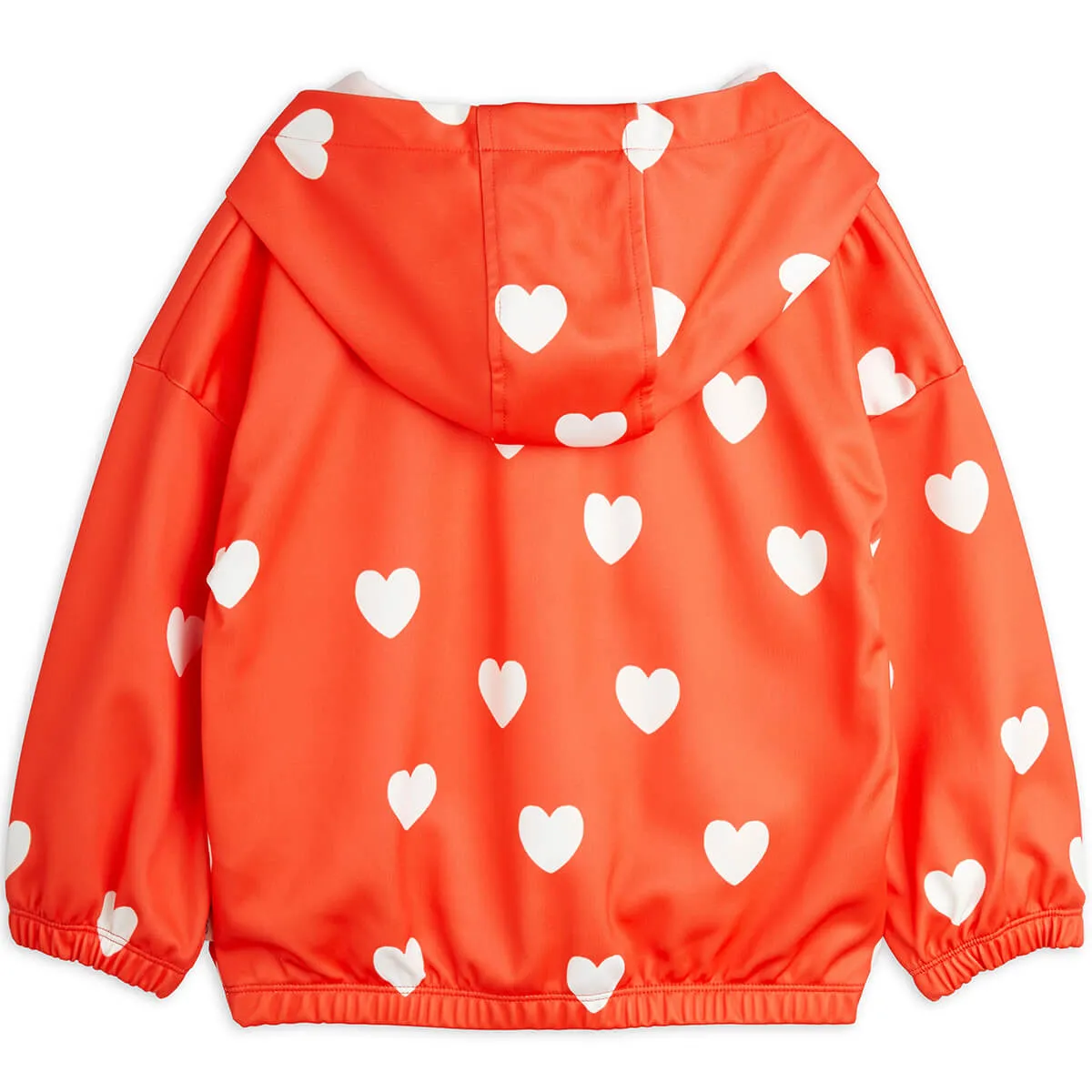Hearts Hoodie in Red by Mini Rodini