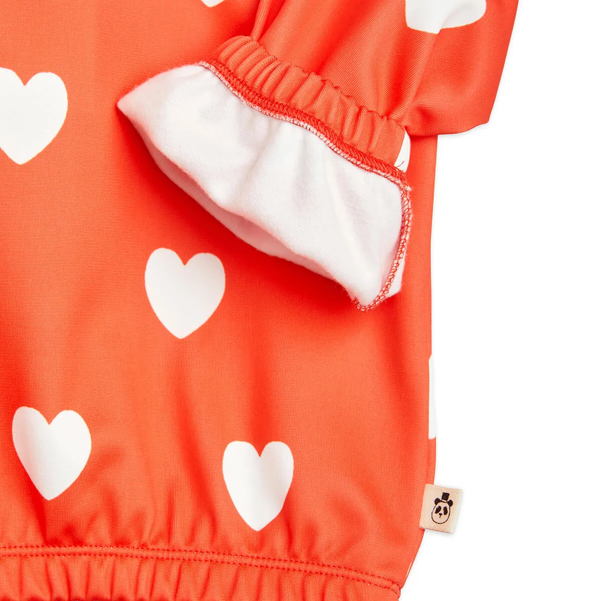 Hearts Hoodie in Red by Mini Rodini