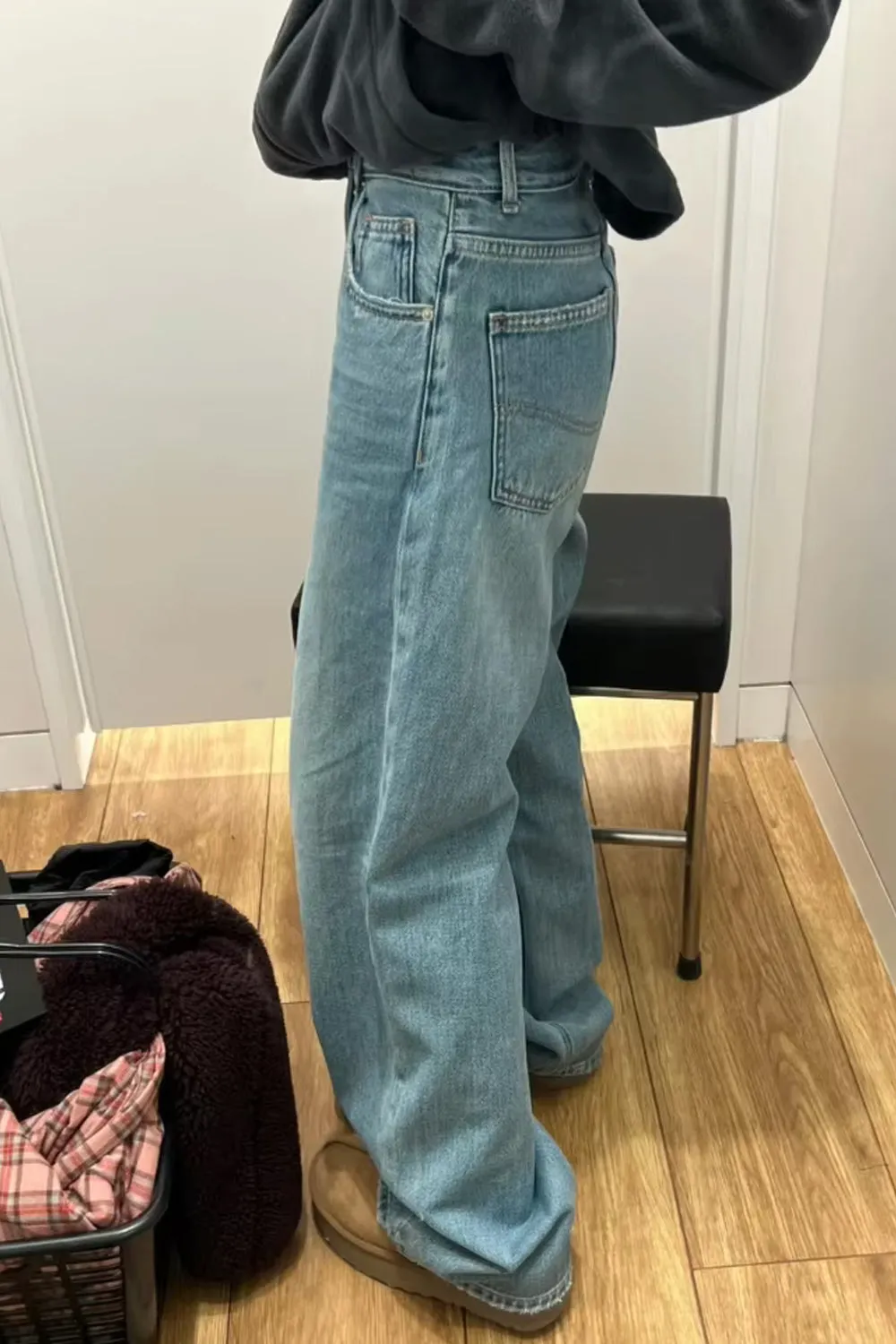 High Waist Retro Style Basic Long Jeans Pants