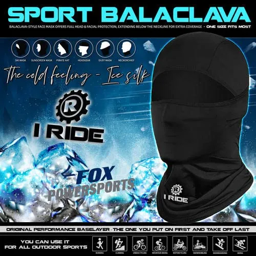 iRide Lightweight Ski Mask, Shiesty Mask, Tight Fitting Sports Balaclava Black