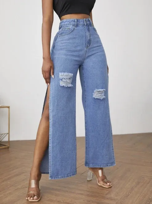 Jackie Side Slit Jeans