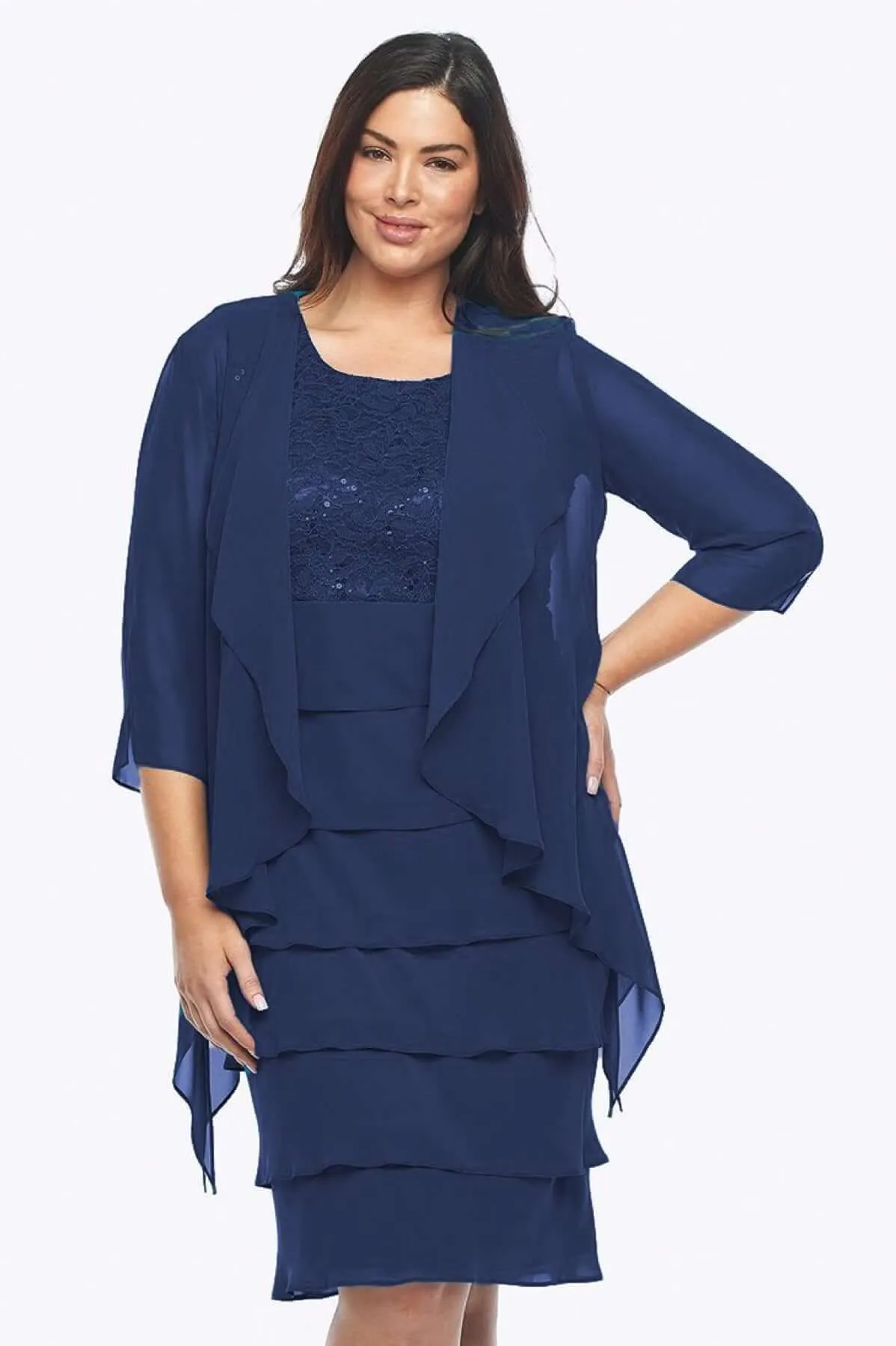 Jesse Harper Layered Dress & Jacket in Midnight JH0458