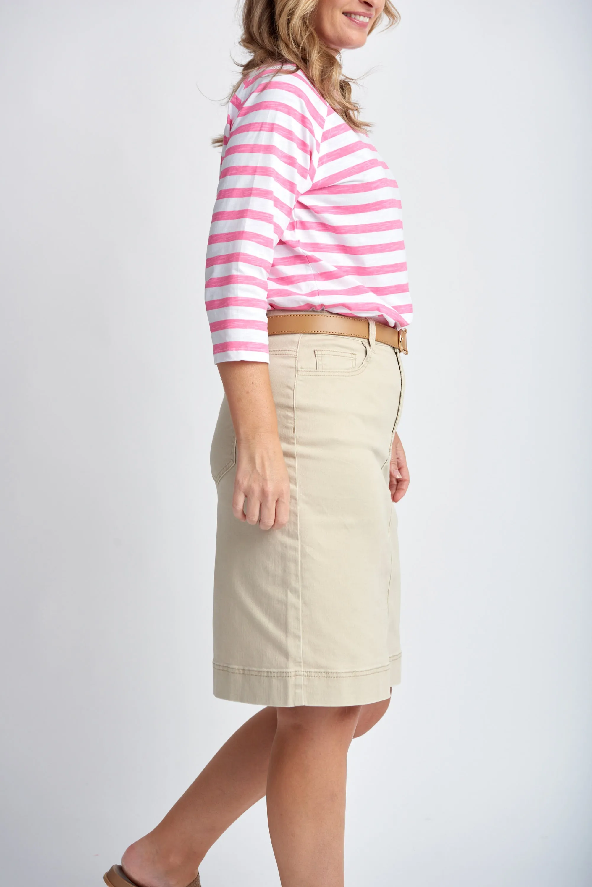 Knee Length Skirt Natural
