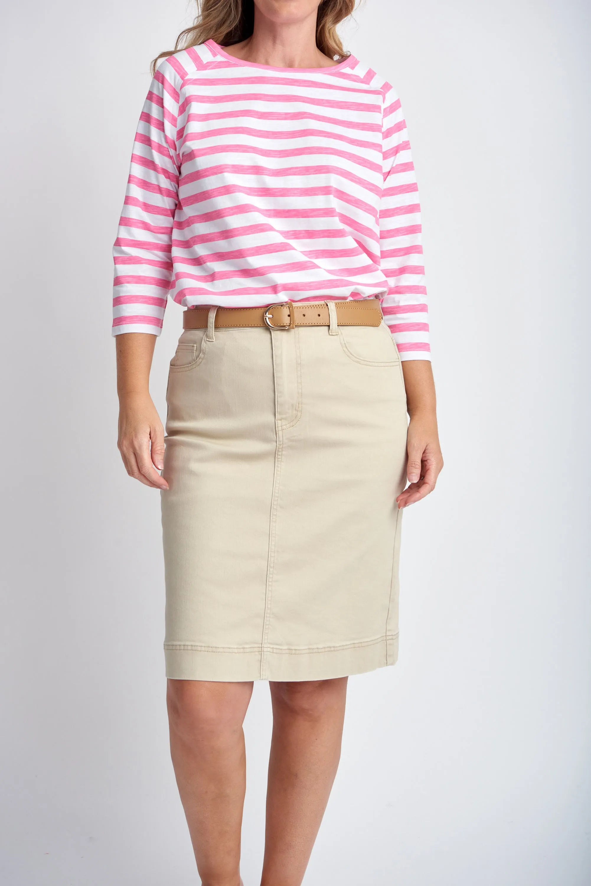 Knee Length Skirt Natural