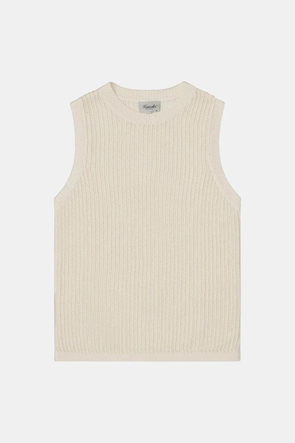 Knitted Sleeveless Vest - Cream