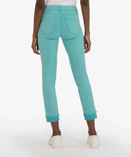 KUT Amy Mid Rise Crop Straight Leg - Spearmint