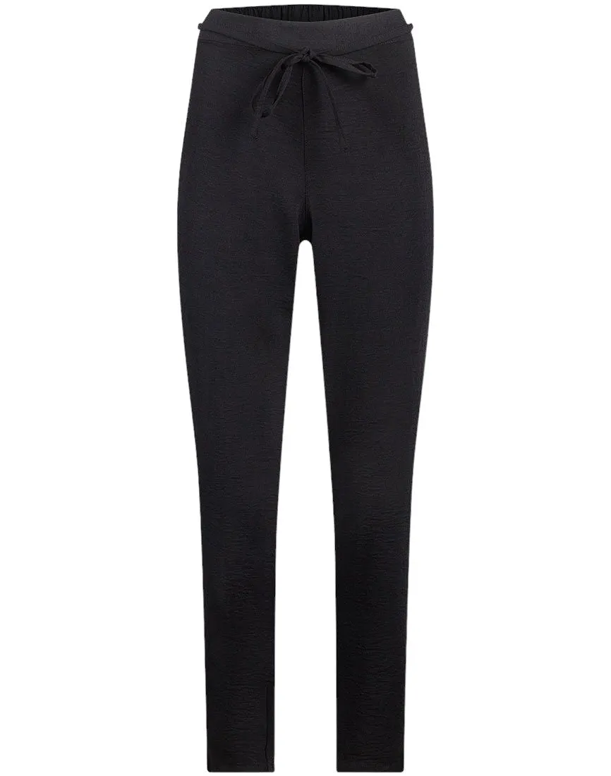 Ladies Black Tampered Jogger Style Trousers