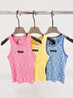 Lettering knitted vest