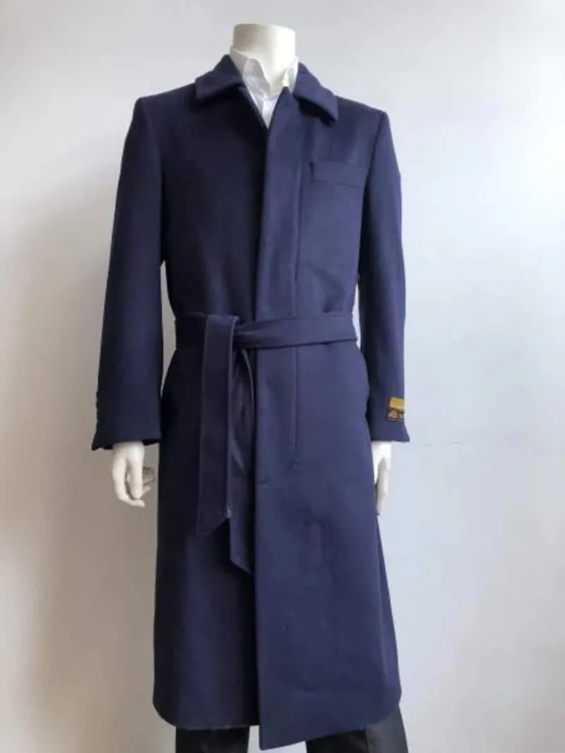 Mens Black Overcoat - Aero Dark color black Full Length Wool fabric Blend Long men's Dress Topcoat - Winter coat men's Overcoat