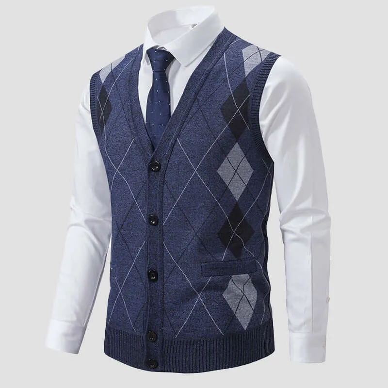 Men's Diamond Knitted Vest