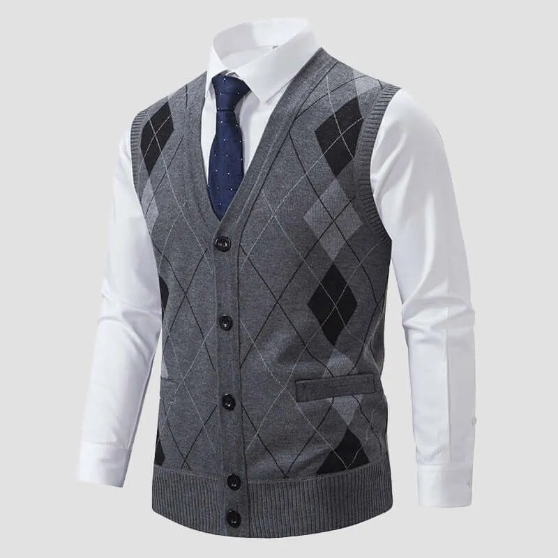 Men's Diamond Knitted Vest