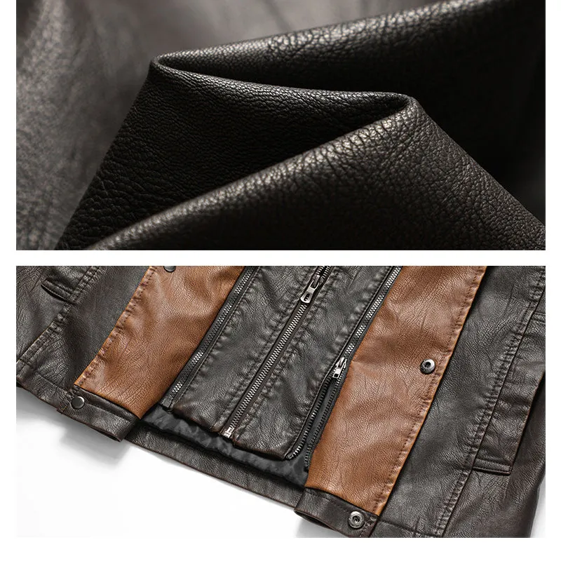 Men's Large Size Motorcycle Leather Vest  Retro Style